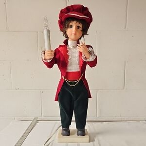 Annimsted Red and Green Holiday Doll with Candle